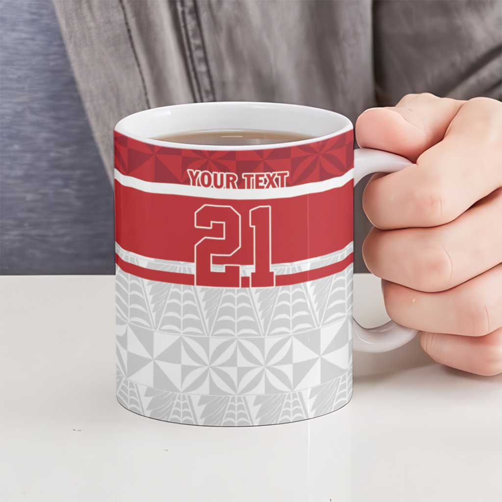 Queensland Tonga Custom Ceramic Mug QLD with Tongan Ngatu Pattern - Aussie Hoodie
