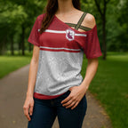 Queensland Tonga Custom Cross Shoulder Shirt QLD with Tongan Ngatu Pattern - Aussie Hoodie
