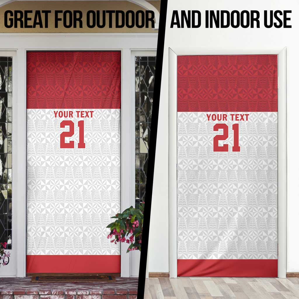 Queensland Tonga Custom Door Cover QLD with Tongan Ngatu Pattern - Aussie Hoodie