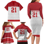 Queensland Tonga Custom Family Matching Long Sleeve Bodycon Dress and Hawaiian Shirt QLD with Tongan Ngatu Pattern