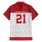 Queensland Tonga Custom Family Matching Off The Shoulder Long Sleeve Dress and Hawaiian Shirt QLD with Tongan Ngatu Pattern