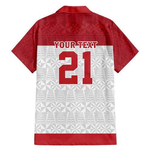Queensland Tonga Custom Family Matching Off The Shoulder Long Sleeve Dress and Hawaiian Shirt QLD with Tongan Ngatu Pattern