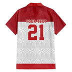 Queensland Tonga Custom Family Matching Off Shoulder Short Dress and Hawaiian Shirt QLD with Tongan Ngatu Pattern