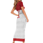 Queensland Tonga Custom Family Matching Short Sleeve Bodycon Dress and Hawaiian Shirt QLD with Tongan Ngatu Pattern
