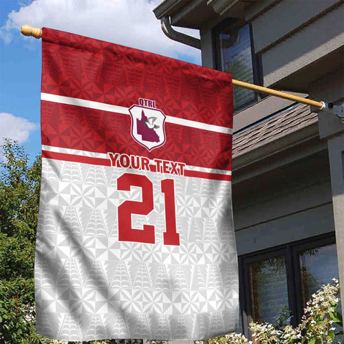 Queensland Tonga Custom Garden Flag QLD with Tongan Ngatu Pattern
