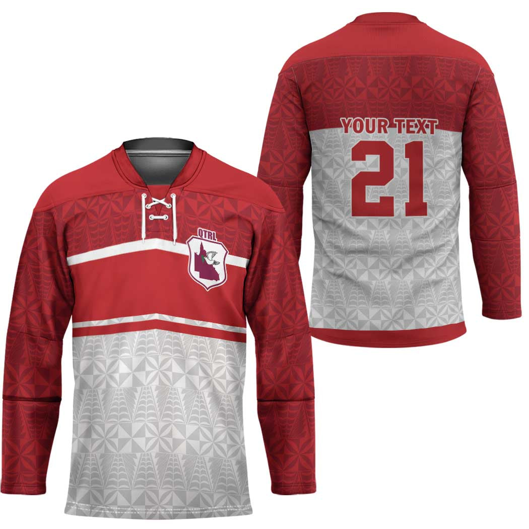 Queensland Tonga Custom Hockey Jersey QLD with Tongan Ngatu Pattern - Aussie Hoodie