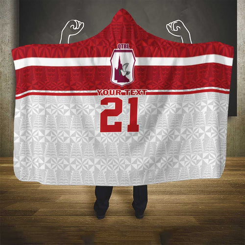 Queensland Tonga Custom Hooded Blanket QLD with Tongan Ngatu Pattern