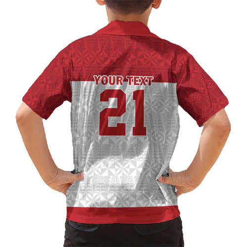 Queensland Tonga Custom Kid Hawaiian Shirt QLD with Tongan Ngatu Pattern