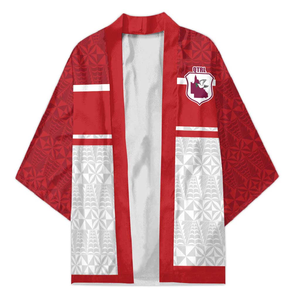 Queensland Tonga Custom Kimono QLD with Tongan Ngatu Pattern - Aussie Hoodie