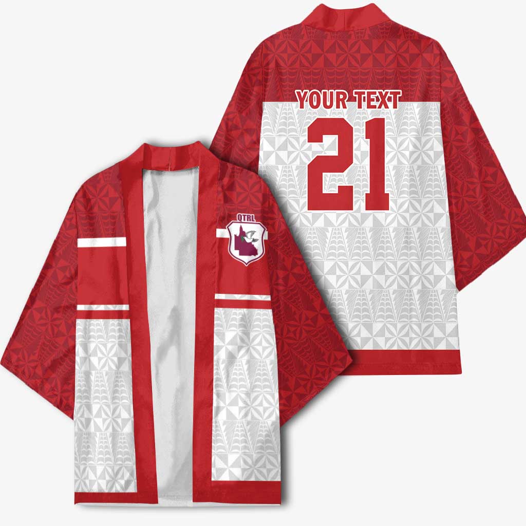 Queensland Tonga Custom Kimono QLD with Tongan Ngatu Pattern - Aussie Hoodie