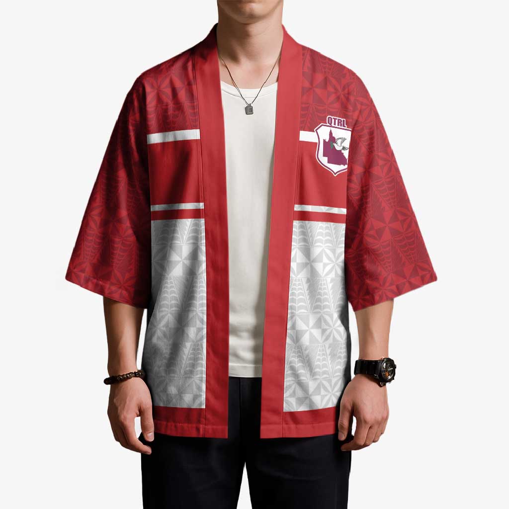 Queensland Tonga Custom Kimono QLD with Tongan Ngatu Pattern - Aussie Hoodie