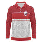 Queensland Tonga Custom Long Sleeve Polo Shirt QLD with Tongan Ngatu Pattern