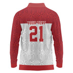 Queensland Tonga Custom Long Sleeve Polo Shirt QLD with Tongan Ngatu Pattern