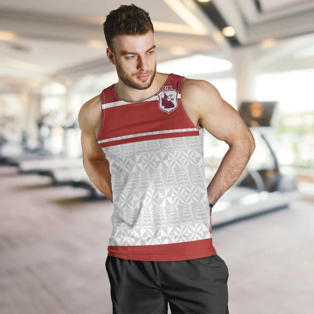 Queensland Tonga Custom Men Tank Top QLD with Tongan Ngatu Pattern