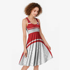 Queensland Tonga Custom Midi Dress QLD with Tongan Ngatu Pattern - Aussie Hoodie