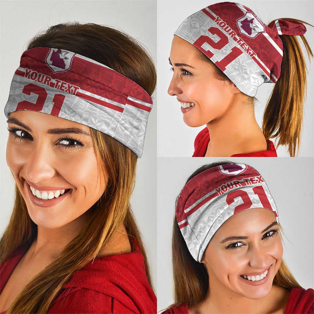 Queensland Tonga Custom Neck Gaiter QLD with Tongan Ngatu Pattern - Aussie Hoodie
