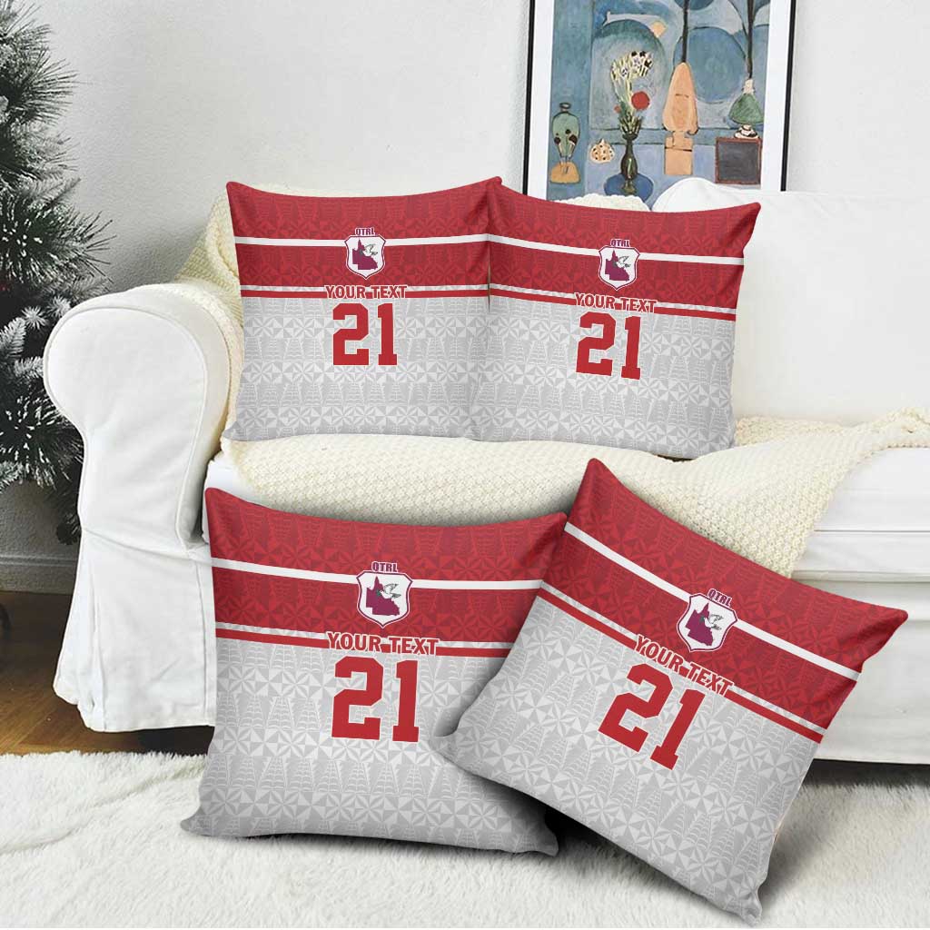 Queensland Tonga Custom Pillow Cover QLD with Tongan Ngatu Pattern - Aussie Hoodie