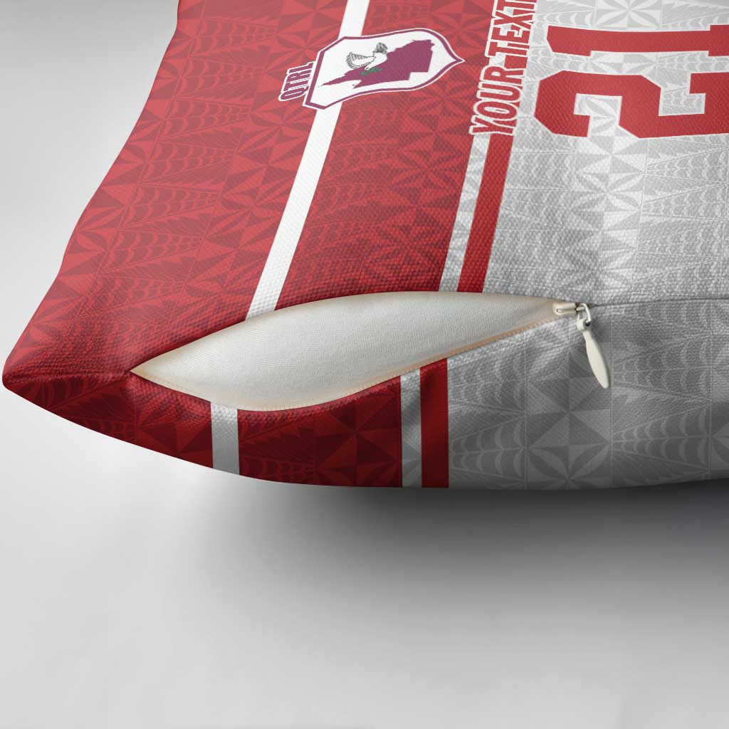 Queensland Tonga Custom Pillow Cover QLD with Tongan Ngatu Pattern - Aussie Hoodie
