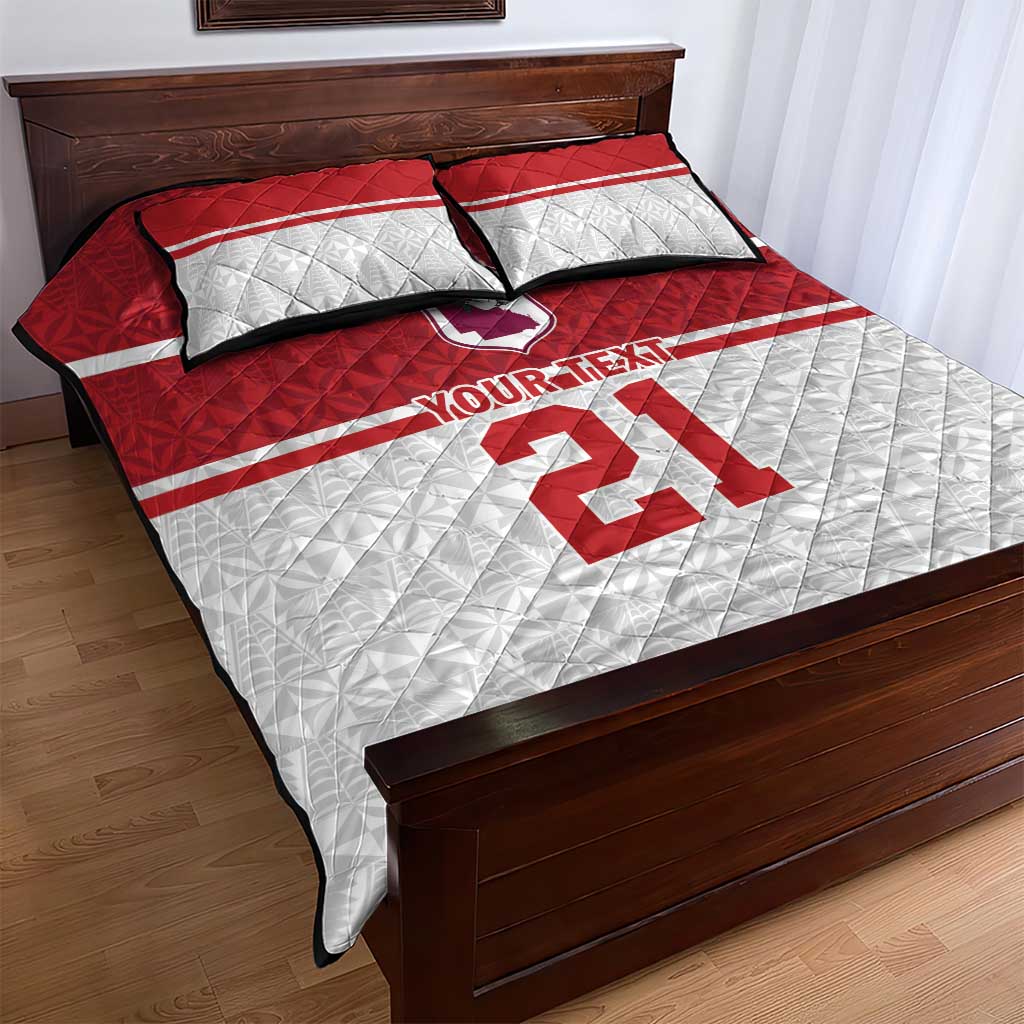 Queensland Tonga Custom Quilt Bed Set QLD with Tongan Ngatu Pattern
