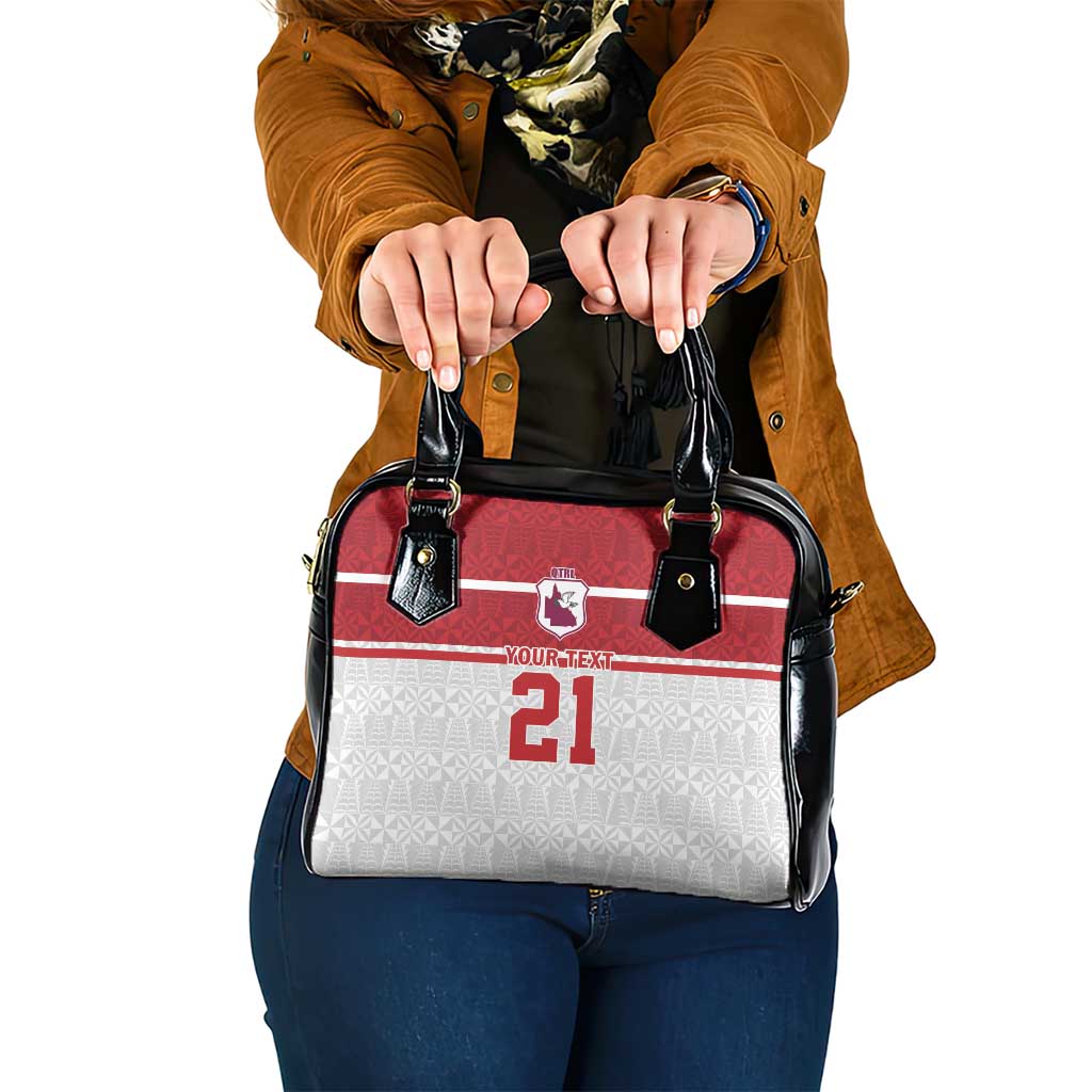 Queensland Tonga Custom Shoulder Handbag QLD with Tongan Ngatu Pattern