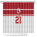 Queensland Tonga Custom Shower Curtain QLD with Tongan Ngatu Pattern
