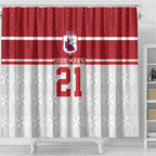 Queensland Tonga Custom Shower Curtain QLD with Tongan Ngatu Pattern