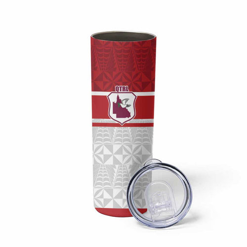 Queensland Tonga Custom Skinny Tumbler QLD with Tongan Ngatu Pattern