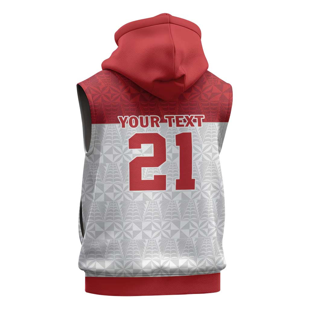 Queensland Tonga Custom Sleeveless Hoodie QLD with Tongan Ngatu Pattern - Aussie Hoodie