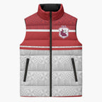 Queensland Tonga Custom Sleeveless Puffer Jacket QLD with Tongan Ngatu Pattern - Aussie Hoodie