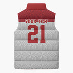 Queensland Tonga Custom Sleeveless Puffer Jacket QLD with Tongan Ngatu Pattern - Aussie Hoodie