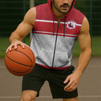 Queensland Tonga Custom Sleeveless Zip Hoodie QLD with Tongan Ngatu Pattern LT9