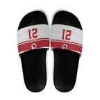 Queensland Tonga Custom Slide Sandals QLD with Tongan Ngatu Pattern - Aussie Hoodie
