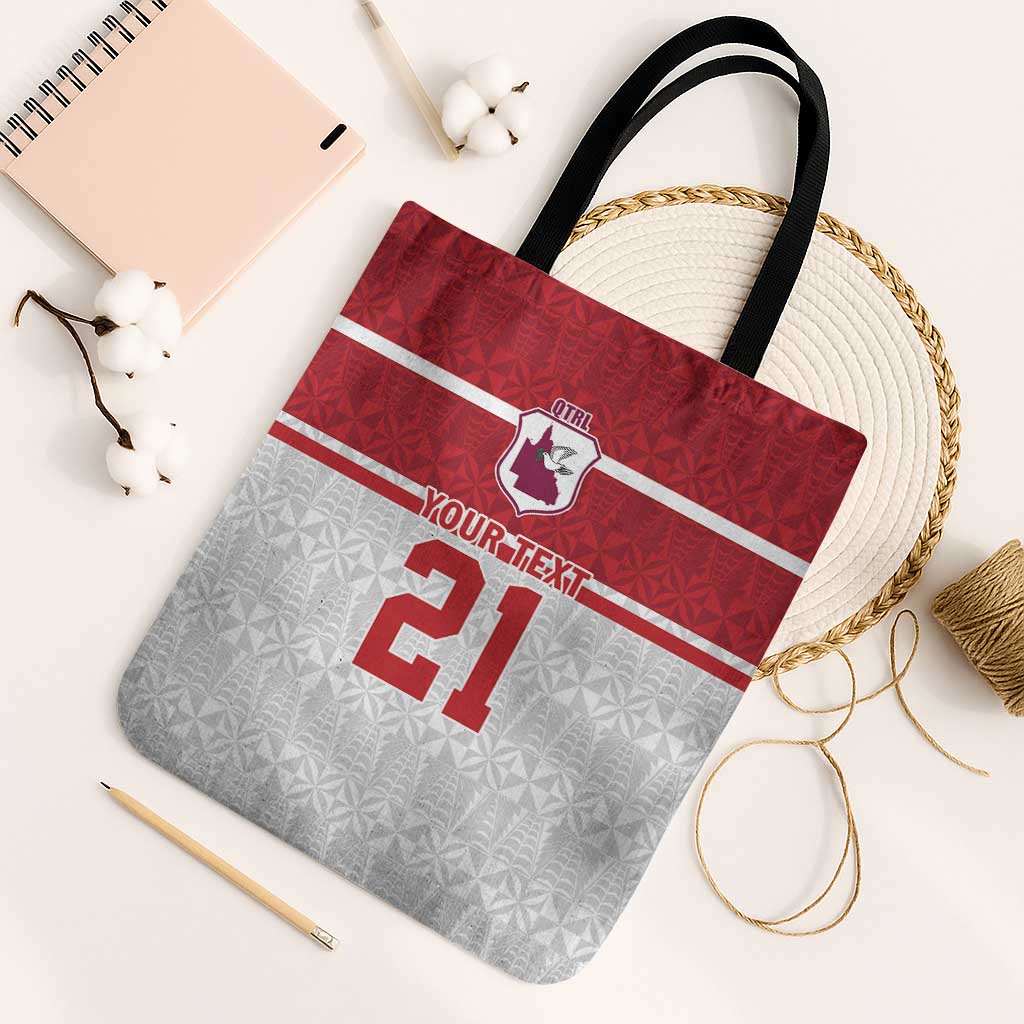 Queensland Tonga Custom Tote Bag QLD with Tongan Ngatu Pattern - Aussie Hoodie