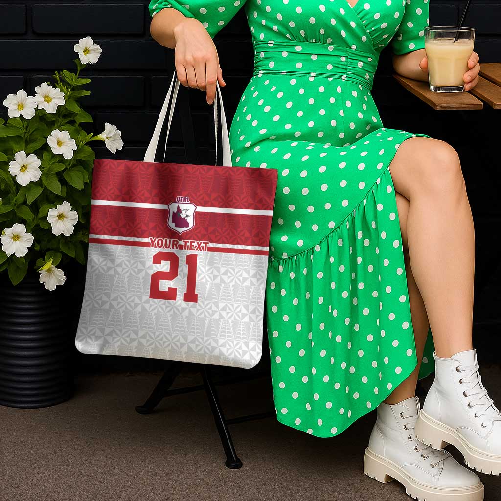 Queensland Tonga Custom Tote Bag QLD with Tongan Ngatu Pattern - Aussie Hoodie