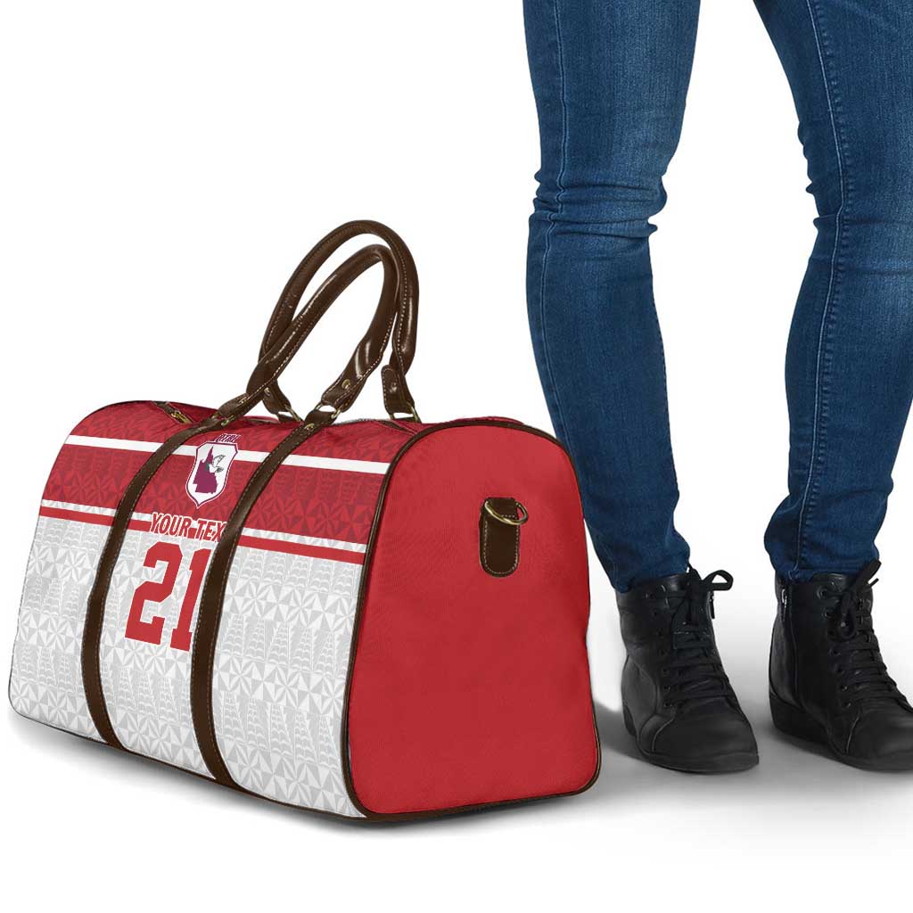Queensland Tonga Custom Travel Bag QLD with Tongan Ngatu Pattern - Aussie Hoodie