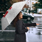 Queensland Tonga Custom Umbrella QLD with Tongan Ngatu Pattern - Aussie Hoodie