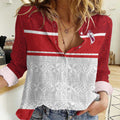 Queensland Tonga Custom Women Casual Shirt QLD with Tongan Ngatu Pattern