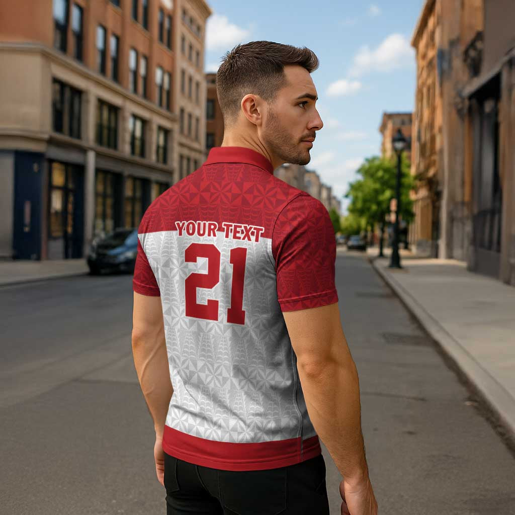 Queensland Tonga Custom Zipper Polo Shirt QLD with Tongan Ngatu Pattern - Aussie Hoodie