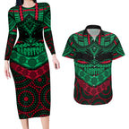 rabbitohs-rugby-couples-matching-long-sleeve-bodycon-dress-and-hawaiian-shirt-polynesian-and-aboriginal-special-version