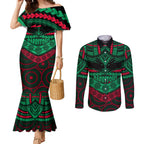 rabbitohs-rugby-couples-matching-mermaid-dress-and-long-sleeve-button-shirts-polynesian-and-aboriginal-special-version
