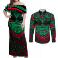 rabbitohs-rugby-couples-matching-off-shoulder-maxi-dress-and-long-sleeve-button-shirts-polynesian-and-aboriginal-special-version