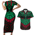 rabbitohs-rugby-couples-matching-short-sleeve-bodycon-dress-and-hawaiian-shirt-polynesian-and-aboriginal-special-version