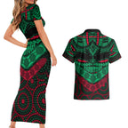 rabbitohs-rugby-couples-matching-short-sleeve-bodycon-dress-and-hawaiian-shirt-polynesian-and-aboriginal-special-version