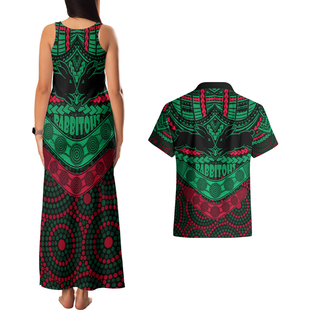 rabbitohs-rugby-couples-matching-tank-maxi-dress-and-hawaiian-shirt-polynesian-and-aboriginal-special-version