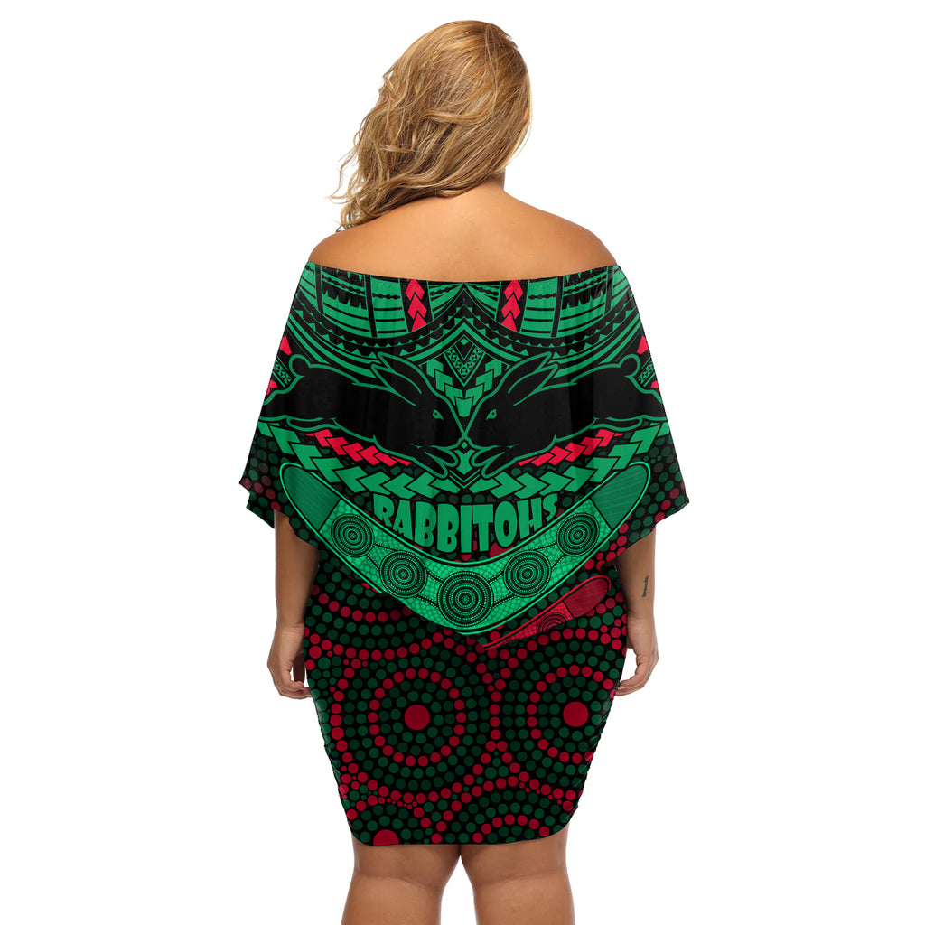 rabbitohs-rugby-off-shoulder-short-dress-polynesian-and-aboriginal-special-version