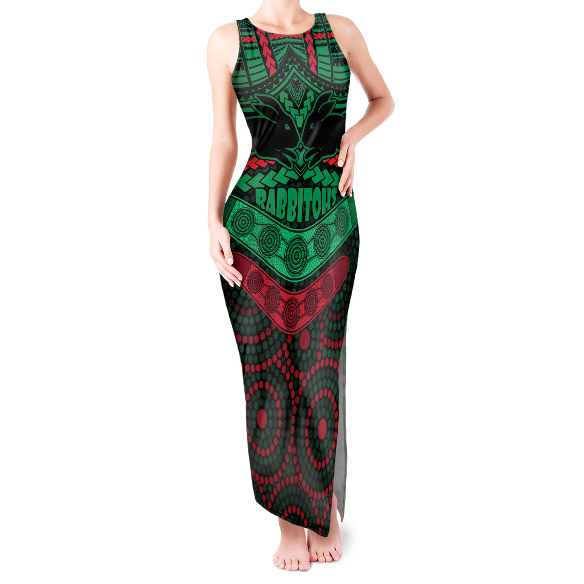 rabbitohs-rugby-tank-maxi-dress-polynesian-and-aboriginal-special-version