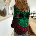 Rabbitohs Rugby Women Casual Shirt Polynesian and Aboriginal Special Version LT9