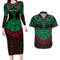 custom-rabbitohs-rugby-couples-matching-long-sleeve-bodycon-dress-and-hawaiian-shirt-polynesian-and-aboriginal-special-version