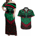 custom-rabbitohs-rugby-couples-matching-off-shoulder-maxi-dress-and-hawaiian-shirt-polynesian-and-aboriginal-special-version