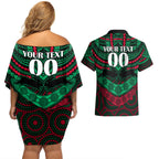 custom-rabbitohs-rugby-couples-matching-off-shoulder-short-dress-and-hawaiian-shirt-polynesian-and-aboriginal-special-version